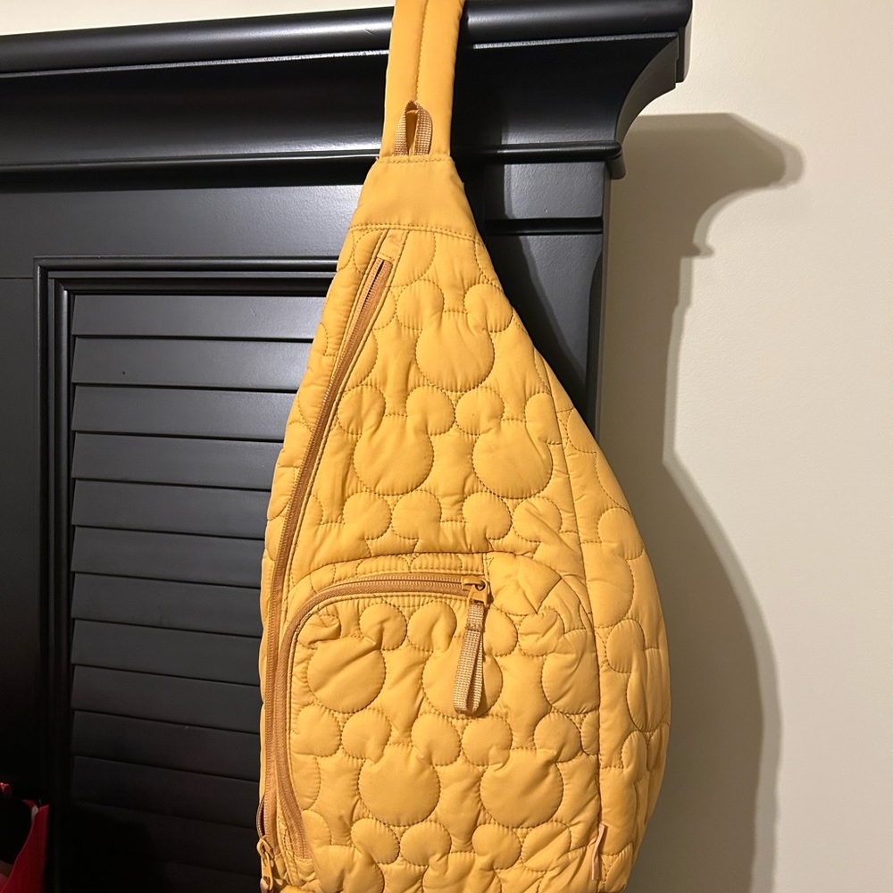 Mickey Mouse!! Vera Bradley Mustard Quilted Crossbody Bag